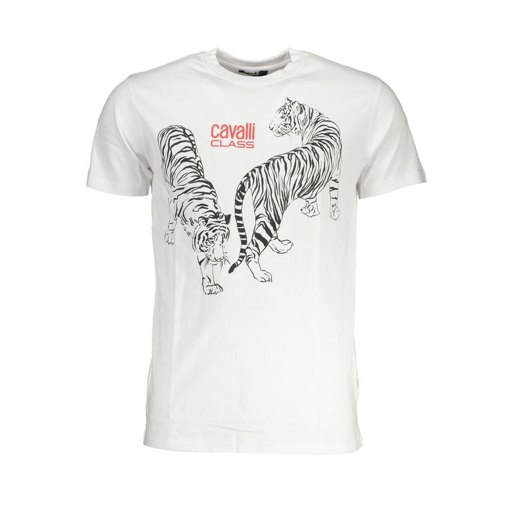 Cavalli Class White Cotton T-Shirt Mens T-Shirt