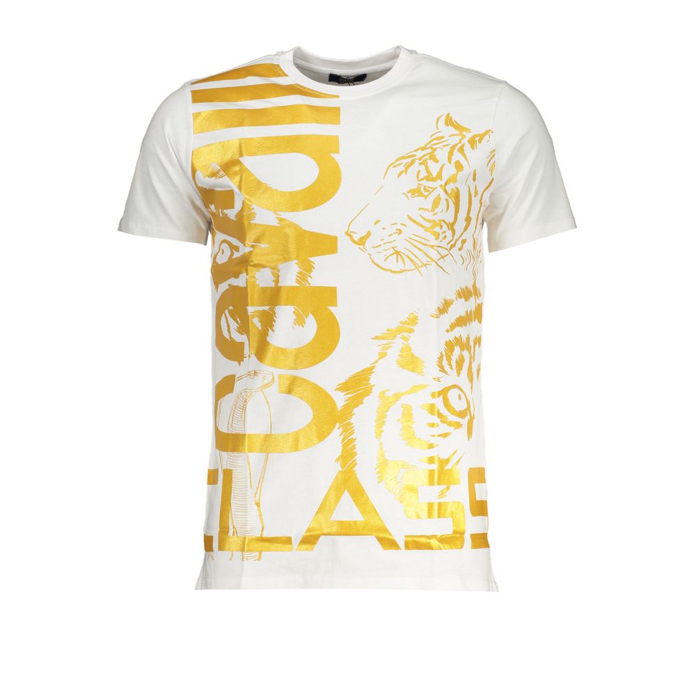 Cavalli Class White Cotton T-Shirt Mens T-Shirt