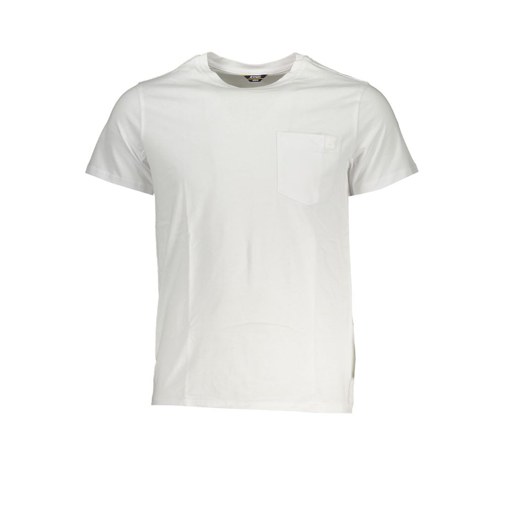 K-WAY Elegant White Cotton T-Shirt with Pocket Detail Mens T-Shirt