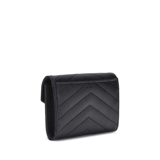 Saint Laurent Black Calf Leather Bos Taurus Wallet Womens Wallet