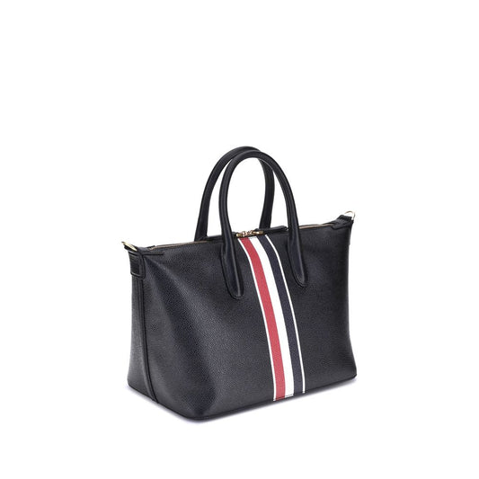 Thom Browne Black Calf Leather Bos Taurus Handbag