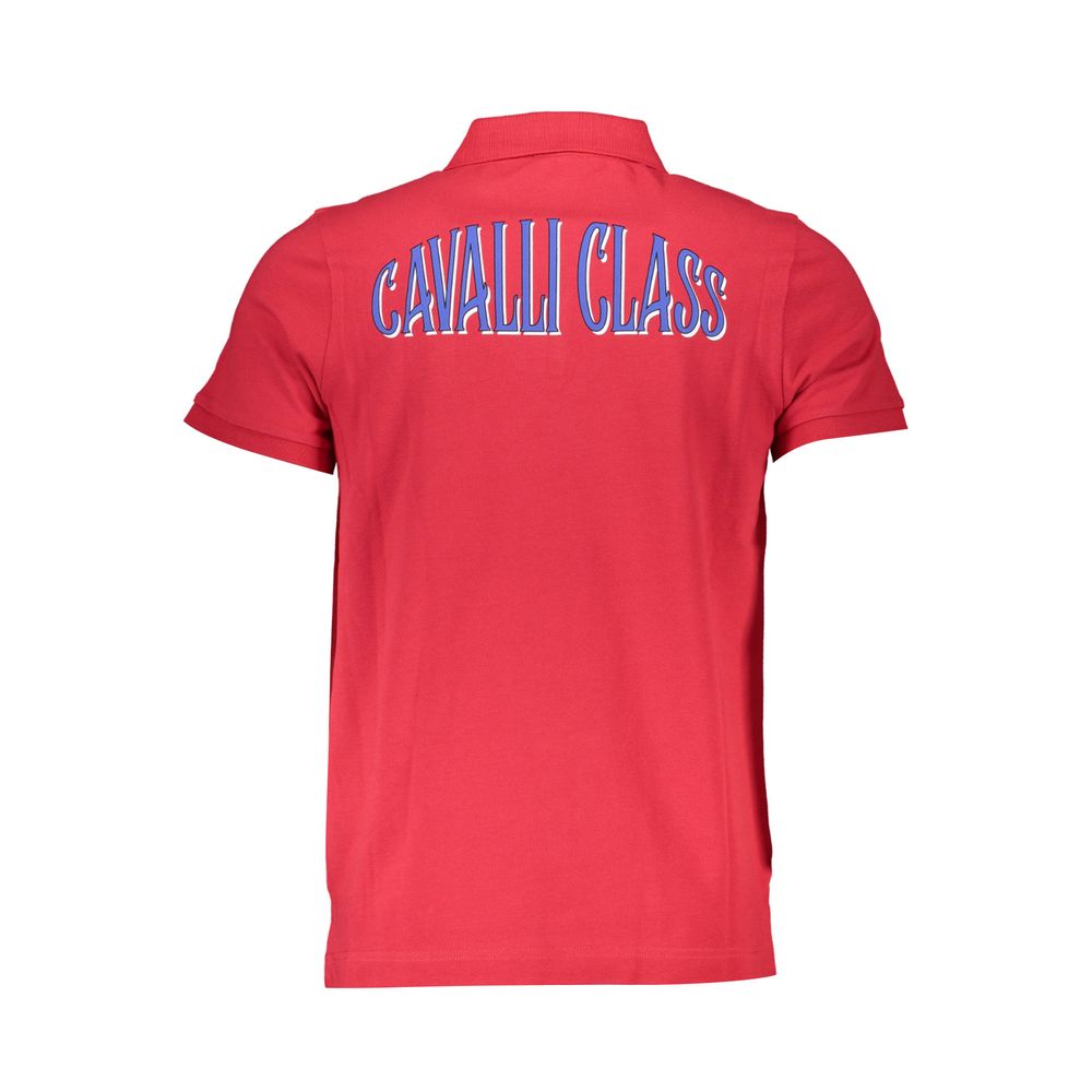 Cavalli Class Red Cotton Polo Shirt Mens T-Shirt