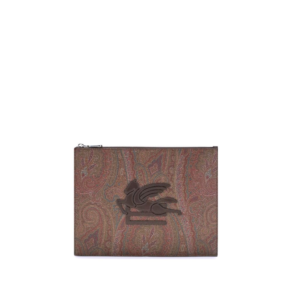 Etro Arnica Pouch with Pegaso Mens Clutch Bag