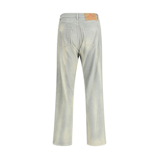 Prada Blue Cotton Casual Pants