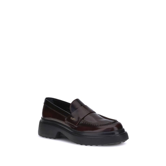 Tod's Brown Rubber Platform Loafers