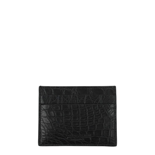 Billionaire Italian Couture Black Crocodile Cardholder Mens Wallet