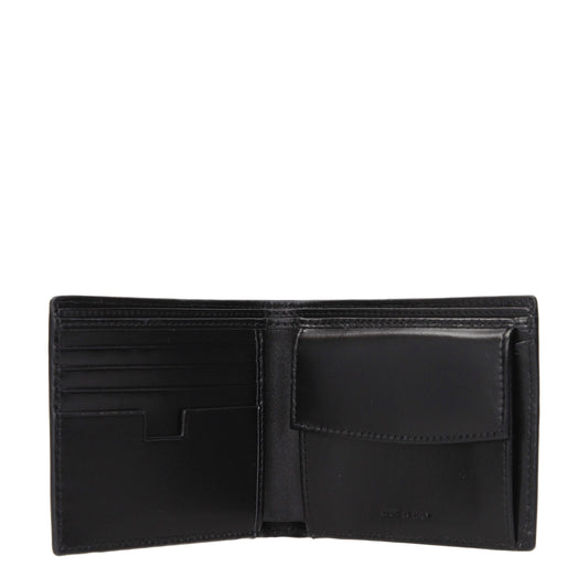 Testoni Black Leather Wallet Mens Wallet