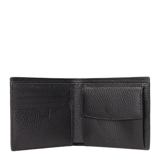 Testoni Black Leather Wallet Mens Wallet