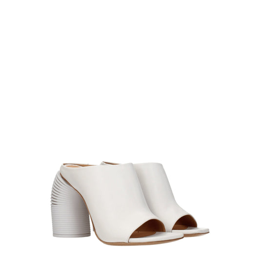 Off-White White Leather Platform Sandals