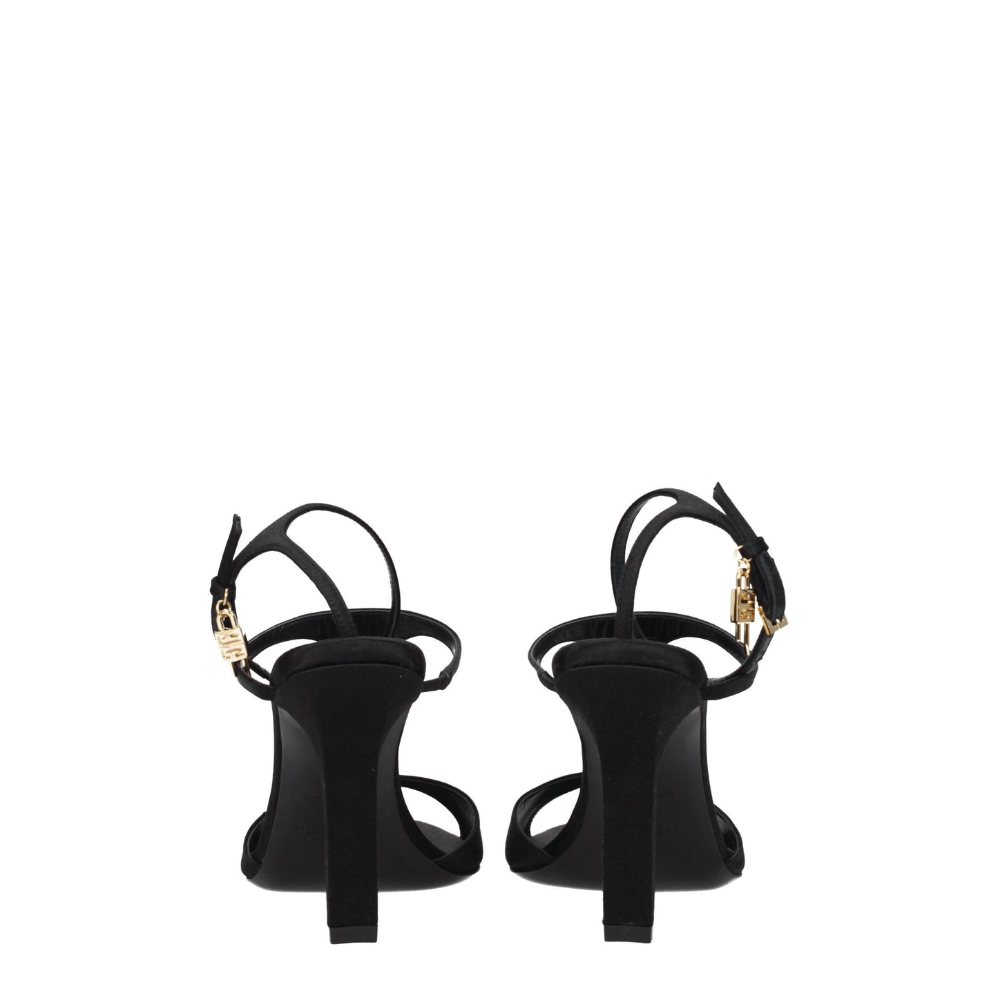 Givenchy Black Satin Stiletto Heel Sandals