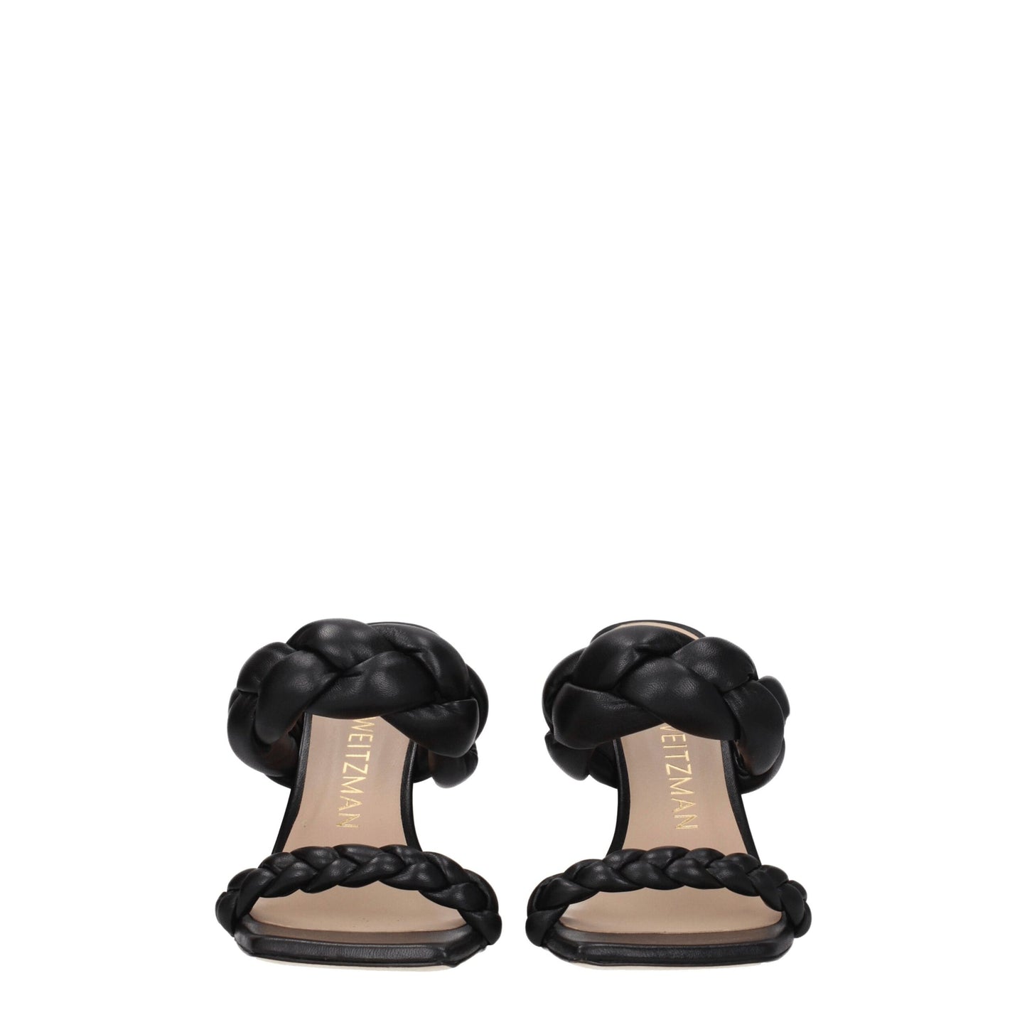 Stuart Weitzman Black Leather Stiletto Heel Sandals