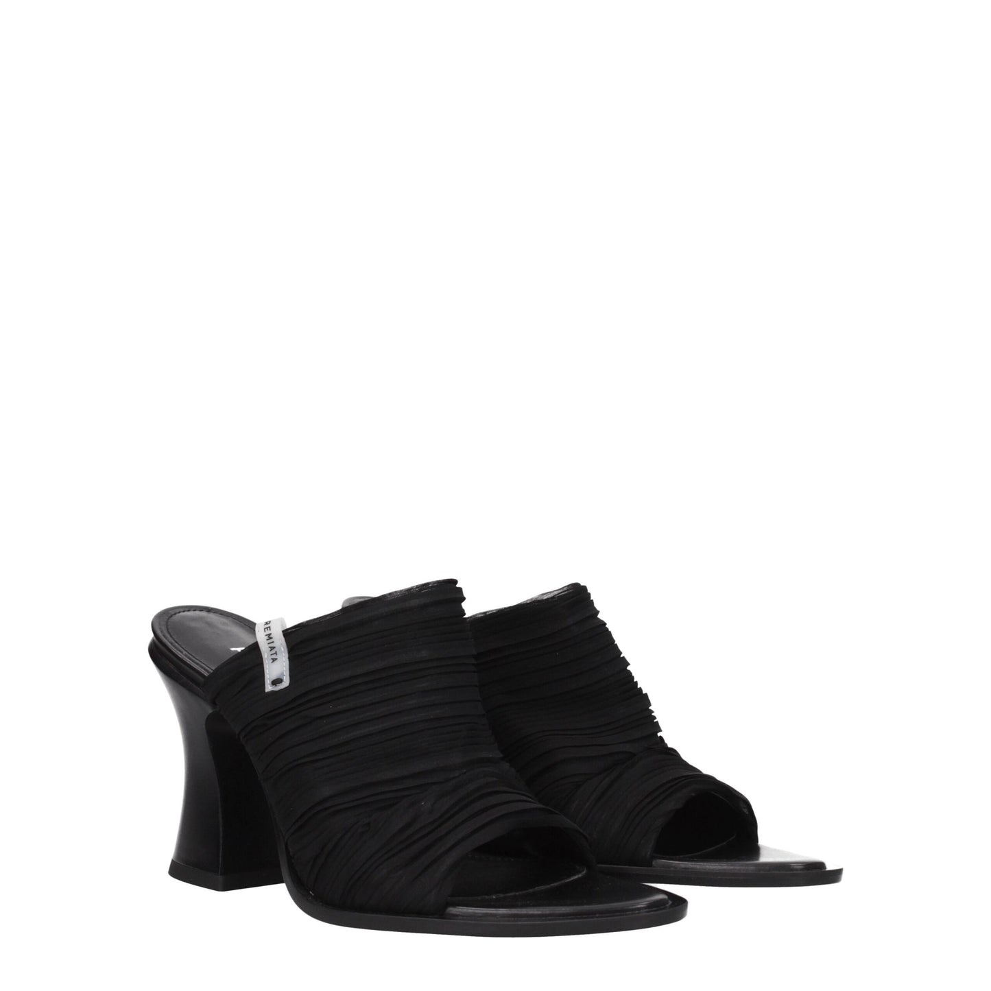 Premiata Black Fabric Platform Sandals