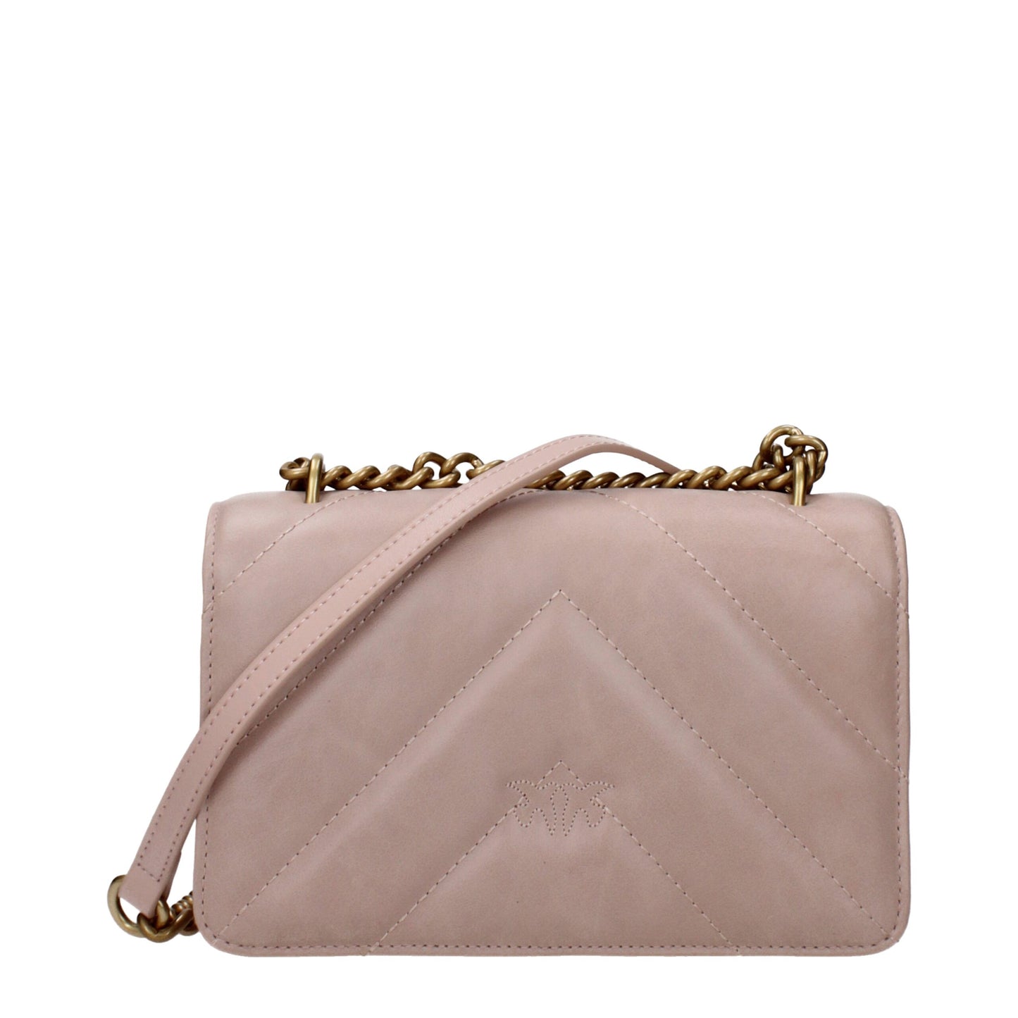 PINKO Pink Leather Crossbody Bag Womens Crossbody Bag