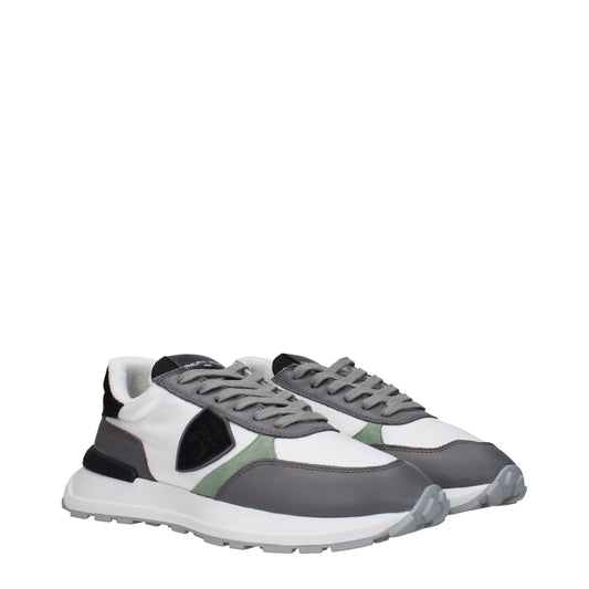 Philippe Model White Fabric Low Top Sneakers
