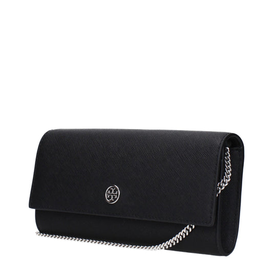 Tory Burch Black Leather Clutch Bag Womens Clutch Bag