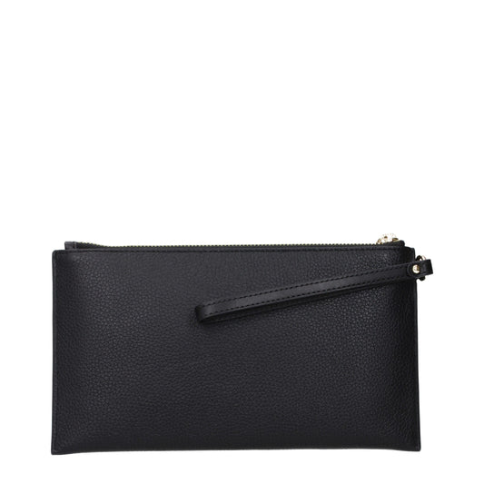 Michael Kors Black Leather Clutch Bag Womens Clutch Bag