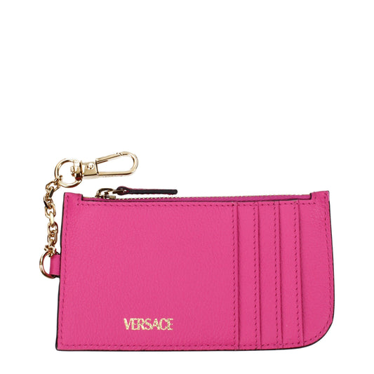 Versace Pink Leather Wallet Womens Wallet