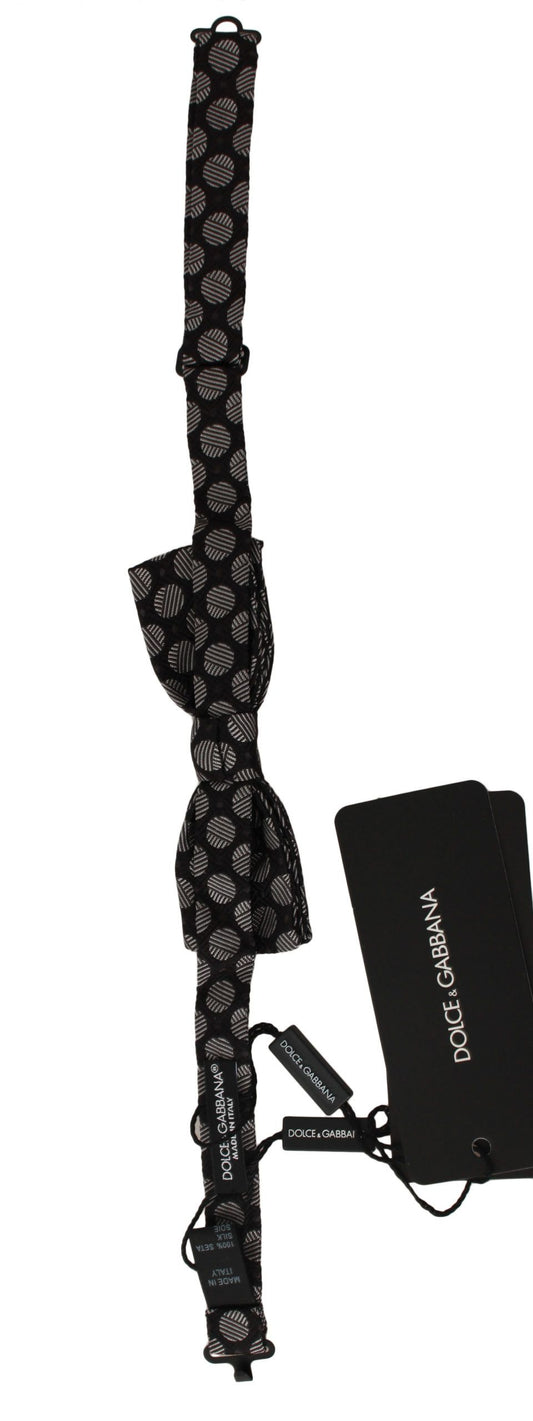 Dolce & Gabbana Brown Silk Polka Dot Jacquard Men Bow Tie Papillon