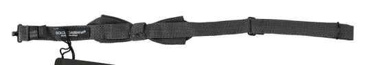 Dolce & Gabbana Gray Patterned Silk Adjustable Neck Bow Tie Papillon