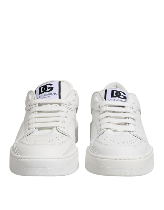 Dolce & Gabbana White Miami Leather Low Top Sneakers Shoes