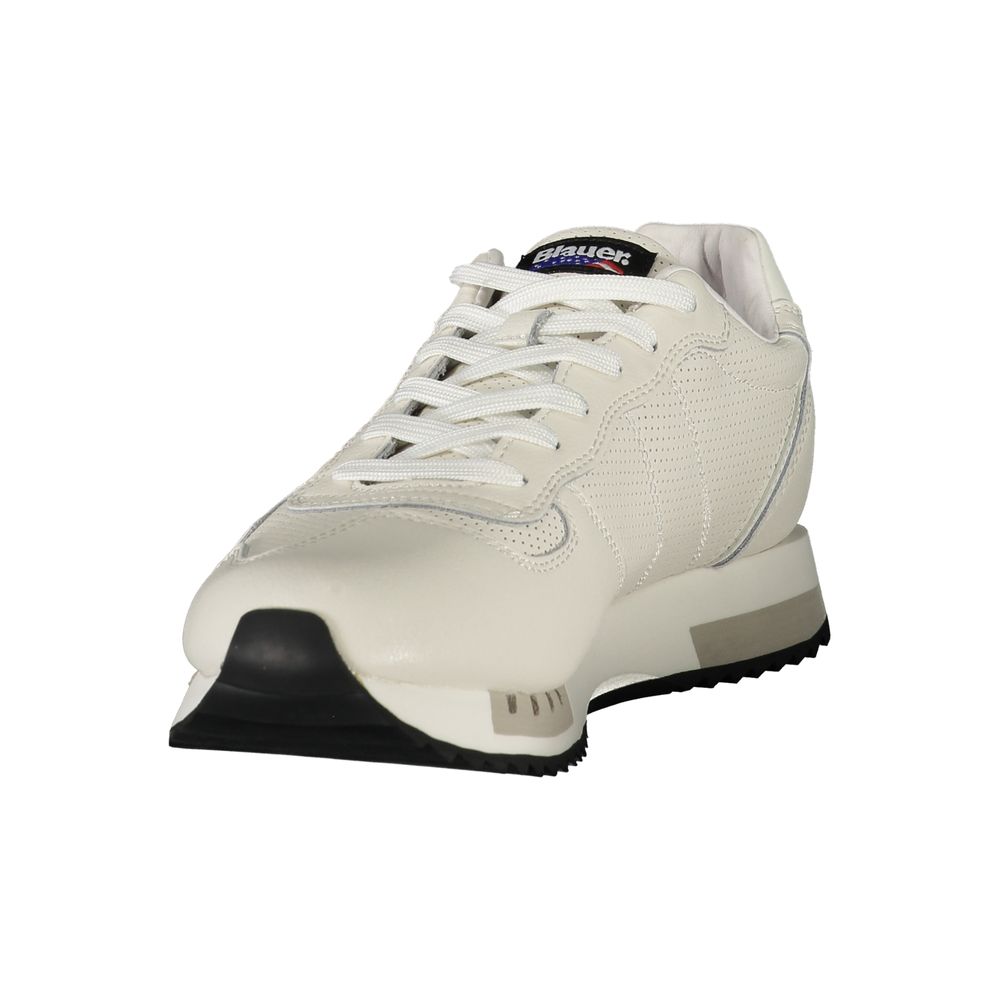 Blauer White Polyester Sneaker