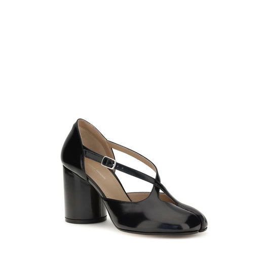 Margiela Black Calf Leather Bos Taurus High Heel Pumps