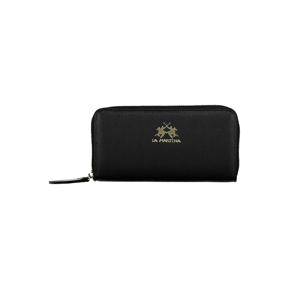 La Martina Black Polyethylene Wallet Womens Wallet