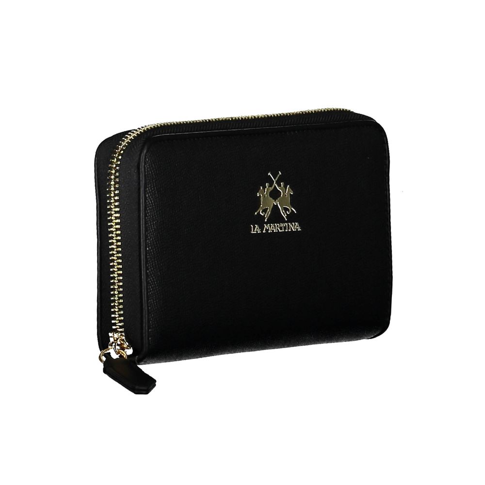 La Martina Black Polyethylene Wallet Womens Wallet
