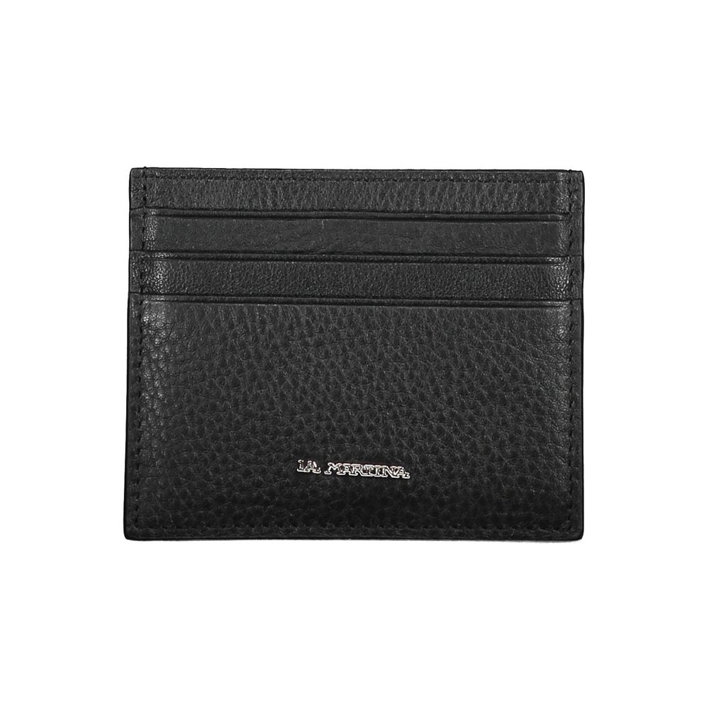 La Martina Black Leather Wallet Mens Wallet
