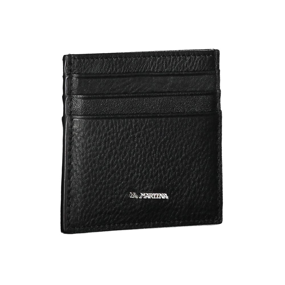 La Martina Black Leather Wallet Mens Wallet