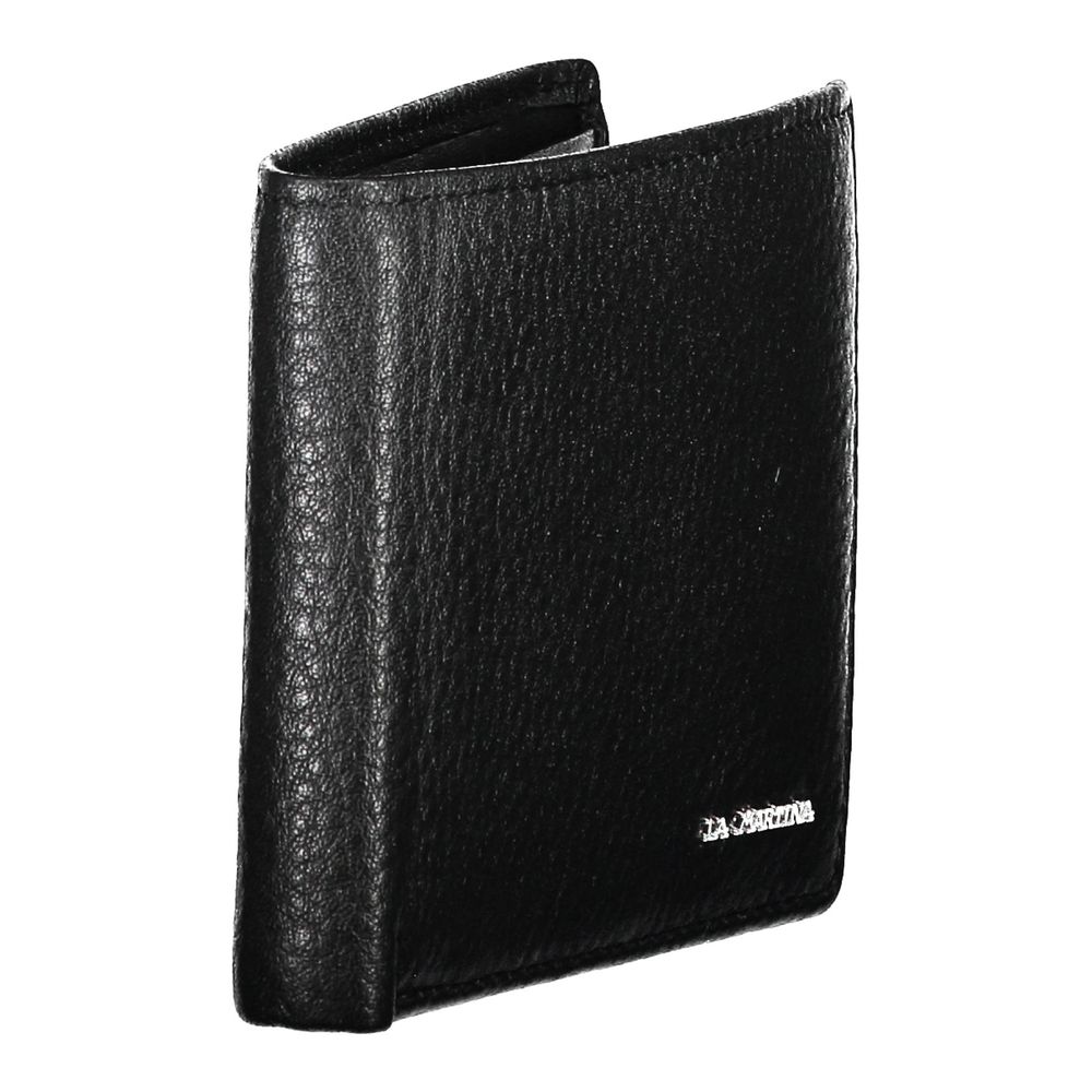 La Martina Black Leather Wallet Mens Wallet