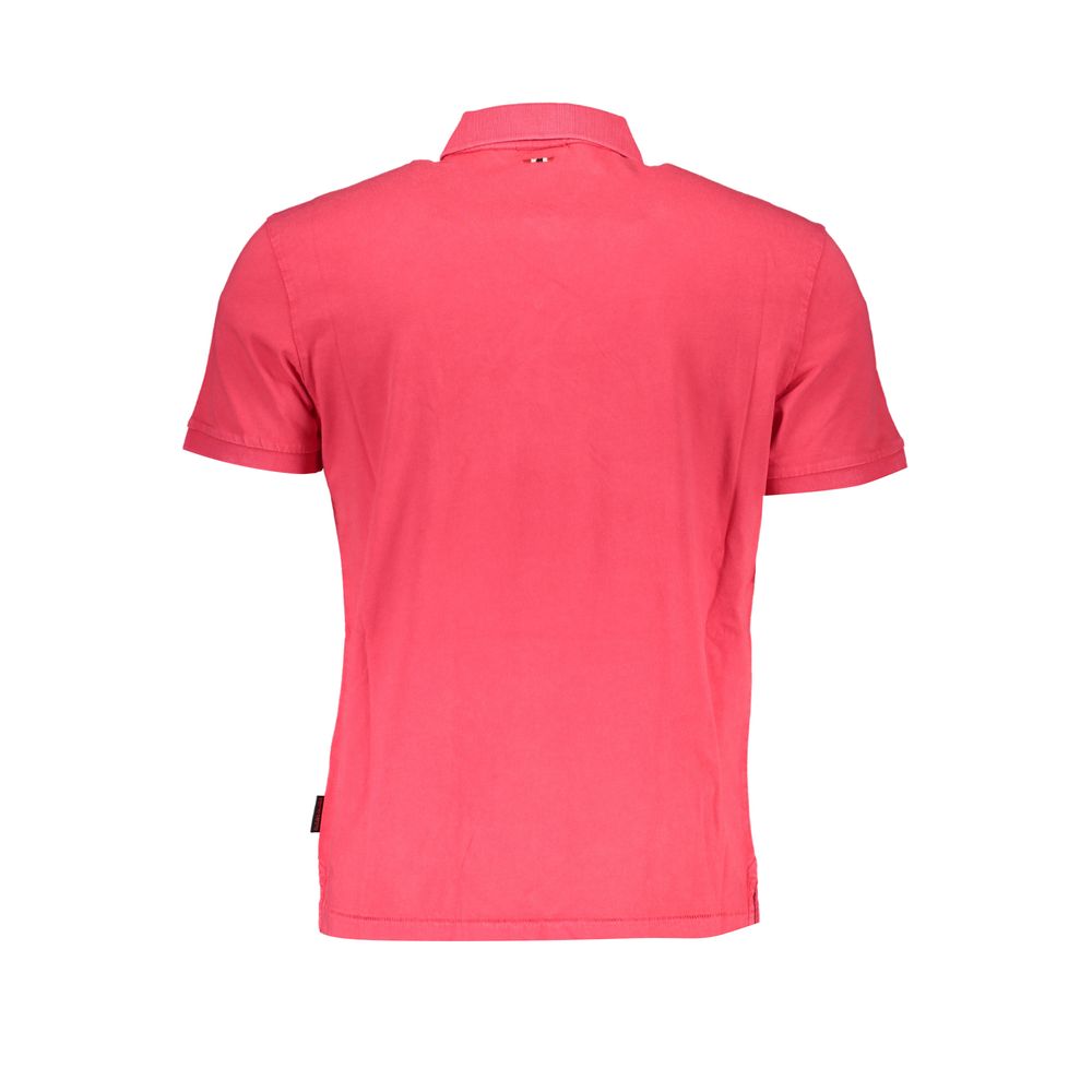 Napapijri Pink Cotton Polo Shirt Mens T-Shirt