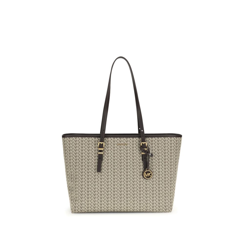 Michael Kors Quinn large jacquard logo Tote Bag Womens Shoulder Bag