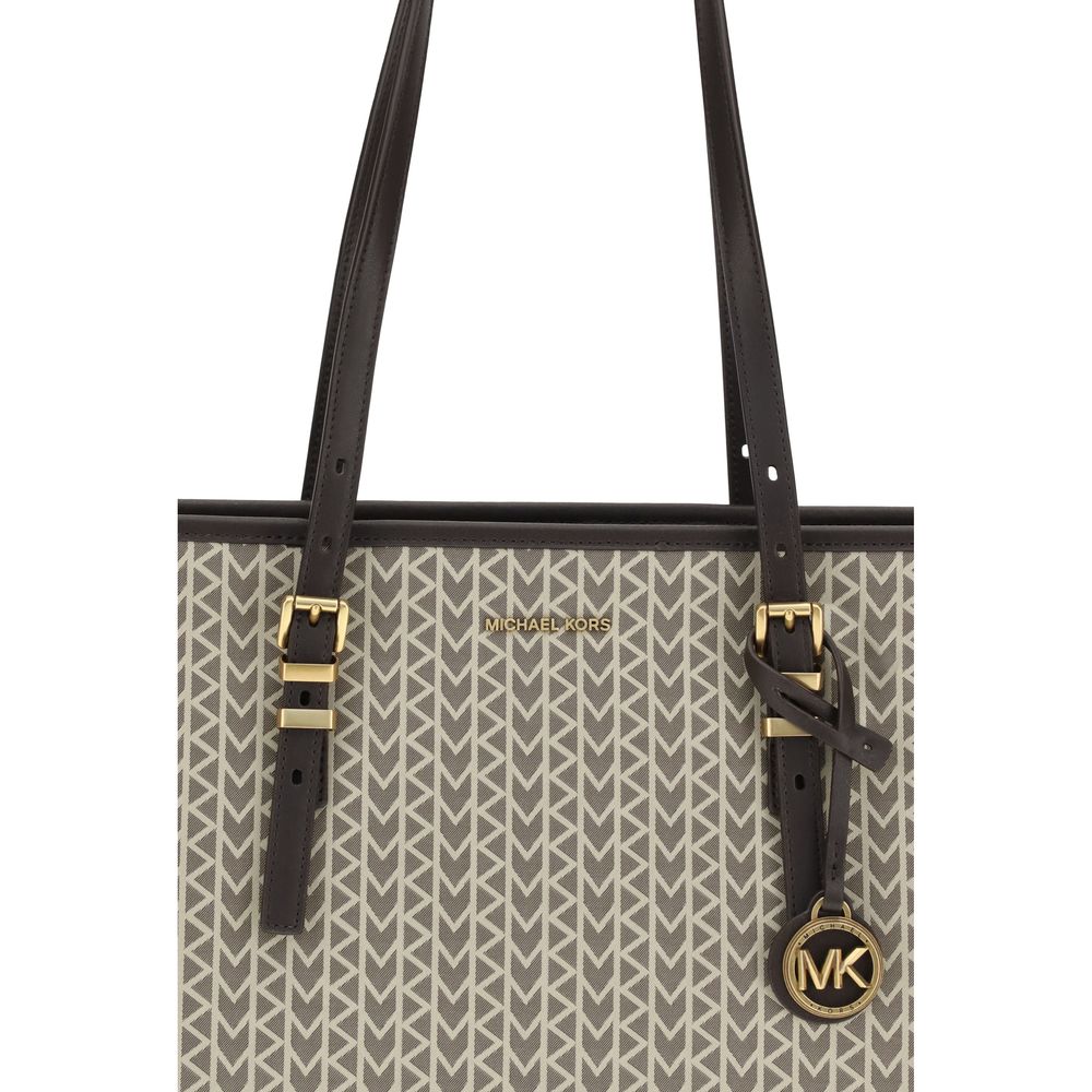 Michael Kors Quinn large jacquard logo Tote Bag Womens Shoulder Bag