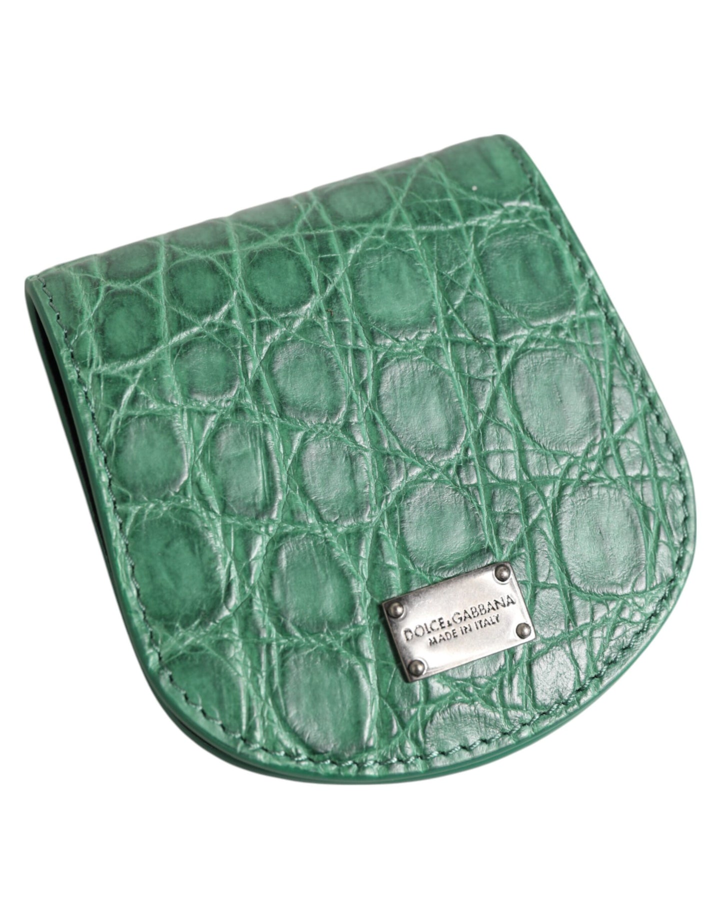 Dolce & Gabbana Green Exotic Skin Coin Condom Case Holder Pocket Wallet Mens Wallet
