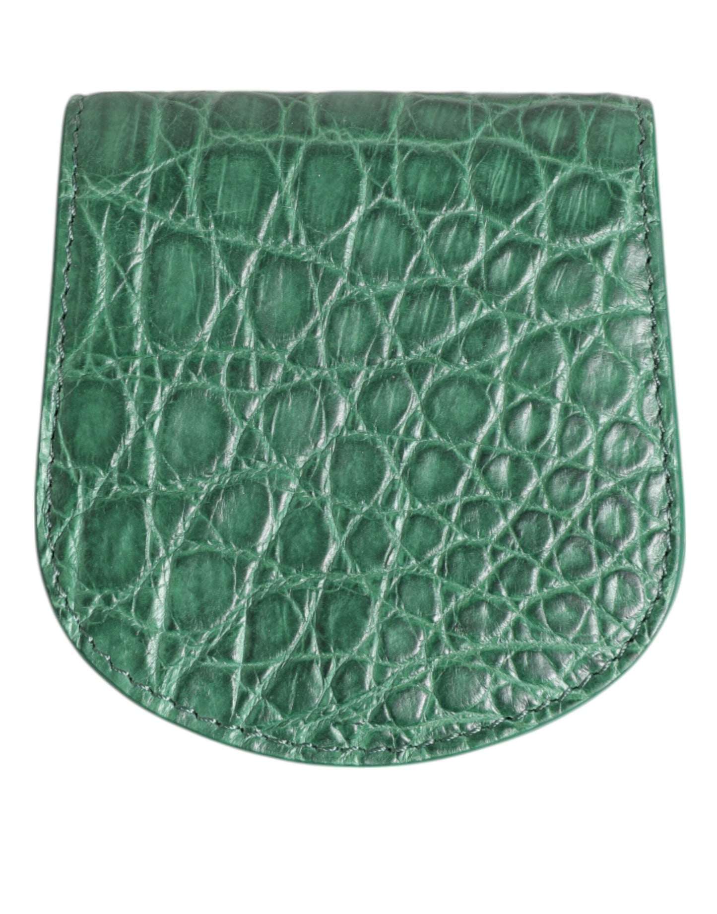 Dolce & Gabbana Green Exotic Skin Coin Condom Case Holder Pocket Wallet Mens Wallet