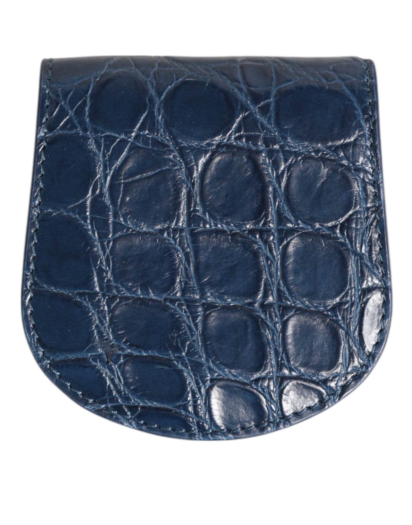 Dolce & Gabbana Blue Exotic Skin Coin Condom Case Holder Pocket Wallet Mens Wallet