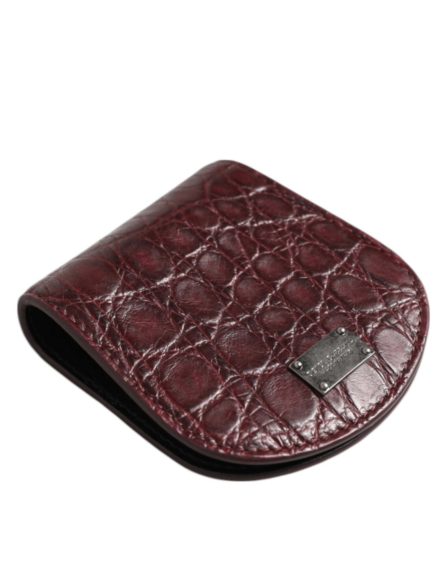 Dolce & Gabbana Burgundy Exotic Skin Coin Condom Case Holder Pocket Wallet Mens Wallet