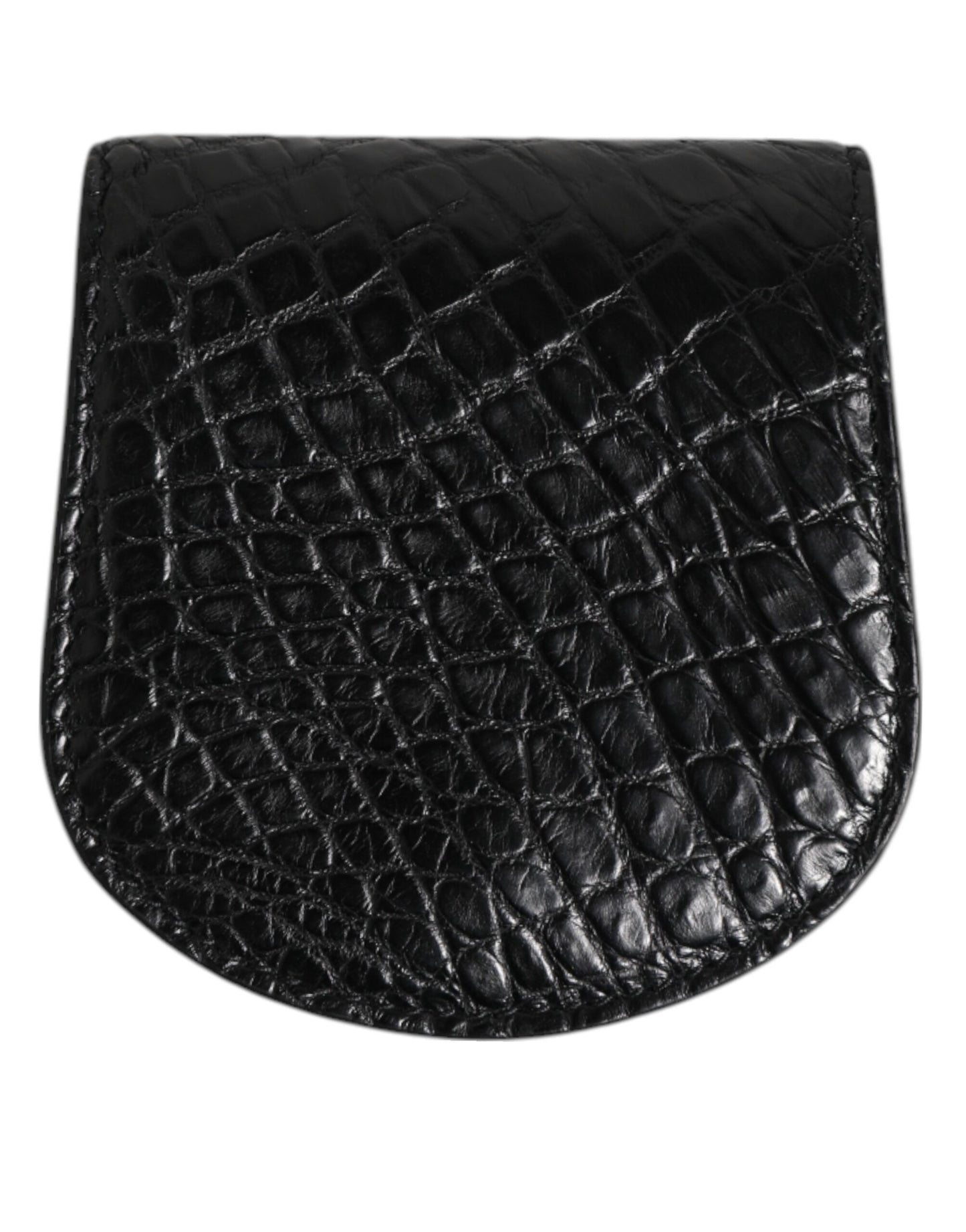 Dolce & Gabbana Black Exotic Skin Coin Condom Case Holder Pocket Wallet Mens Wallet