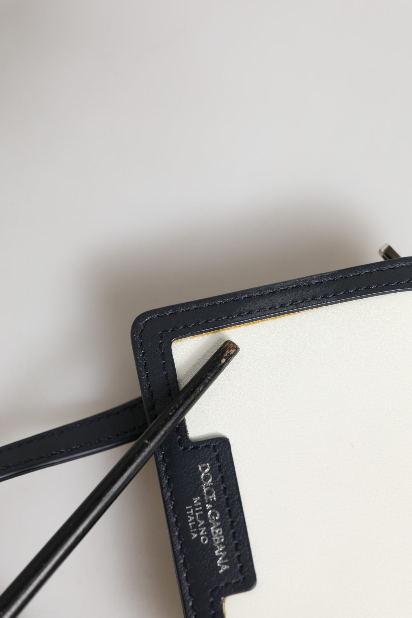 Dolce & Gabbana Beige Black Leather Card Holder Crossbody Men Borse Bag Mens Wallet