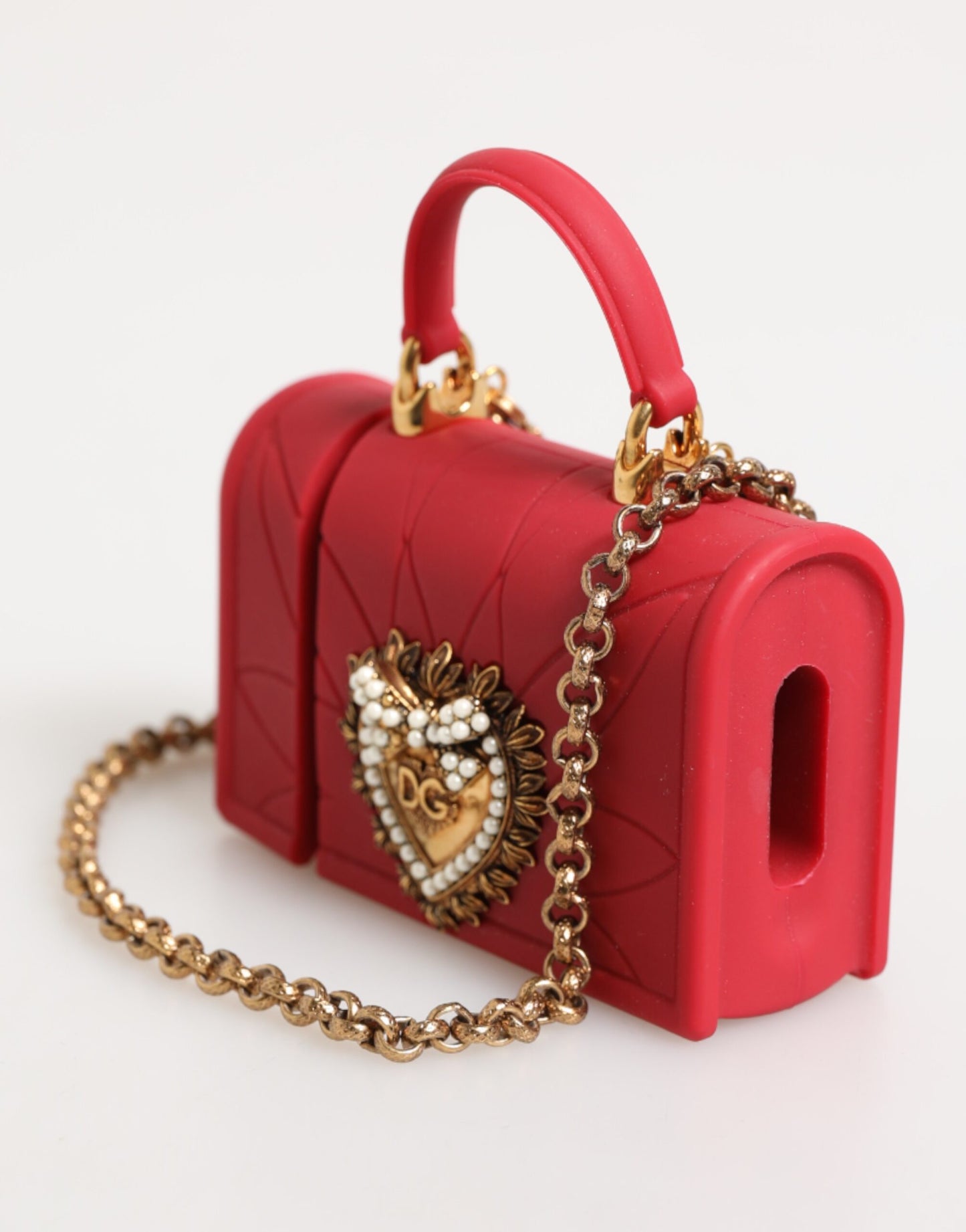 Dolce & Gabbana Red Silicone Devotion Heart Cover Bag Women Airpods Case Womens