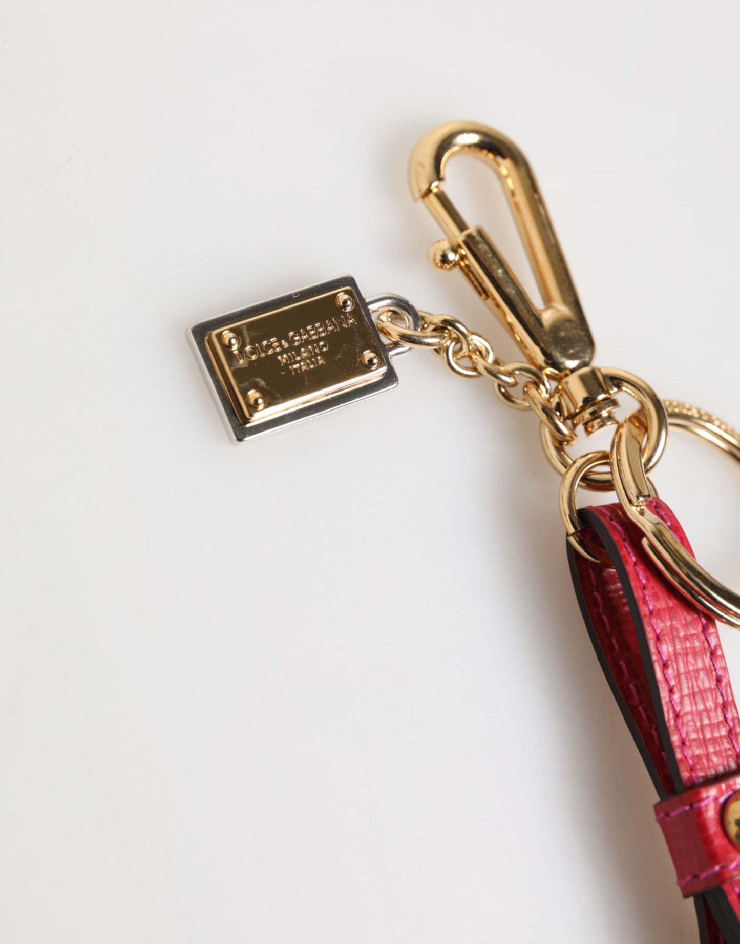 Dolce & Gabbana Red Yellow Mini Espadrille Style Charm Keychain Keyring Womens