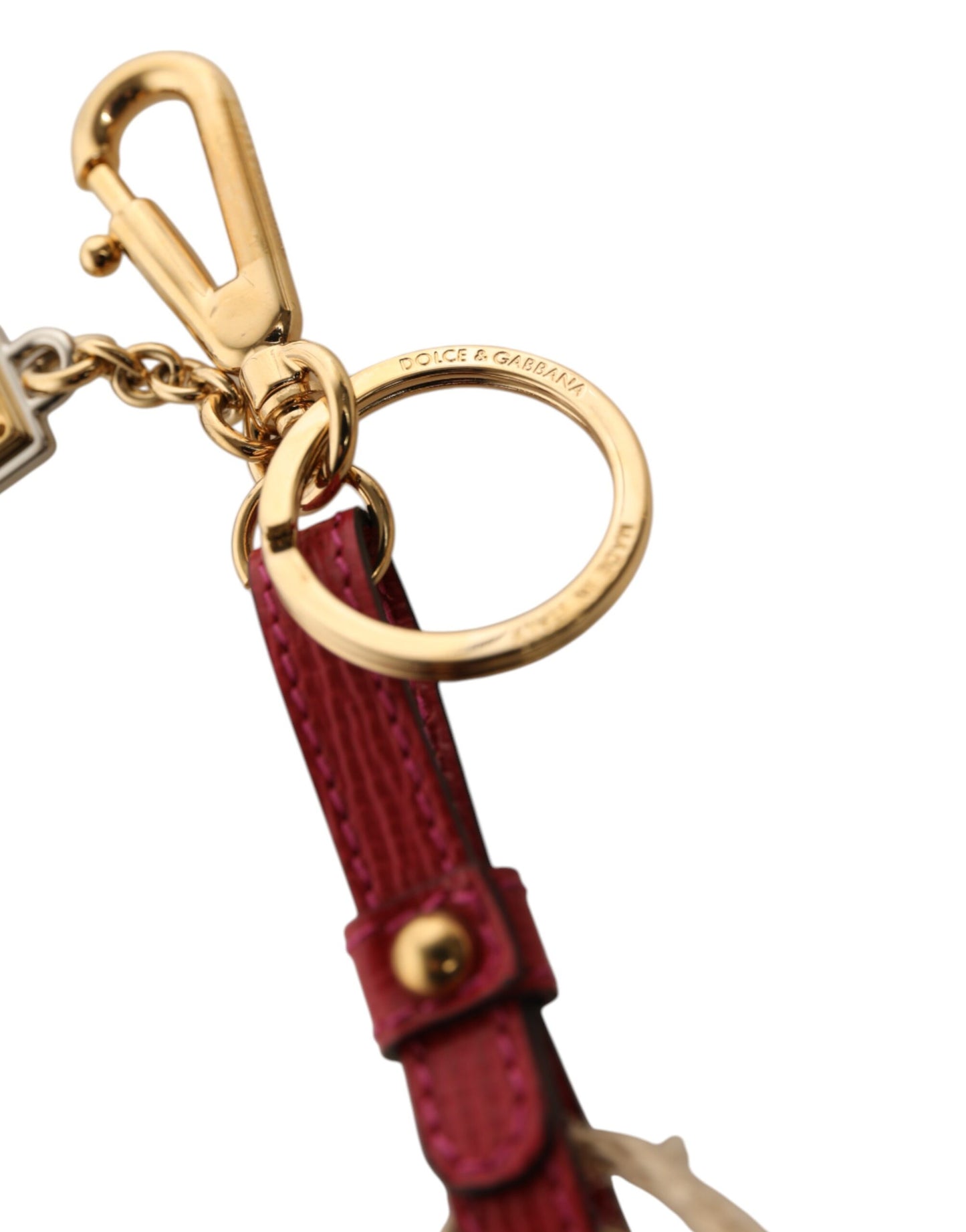 Dolce & Gabbana Red Yellow Mini Espadrille Style Charm Keychain Keyring Womens