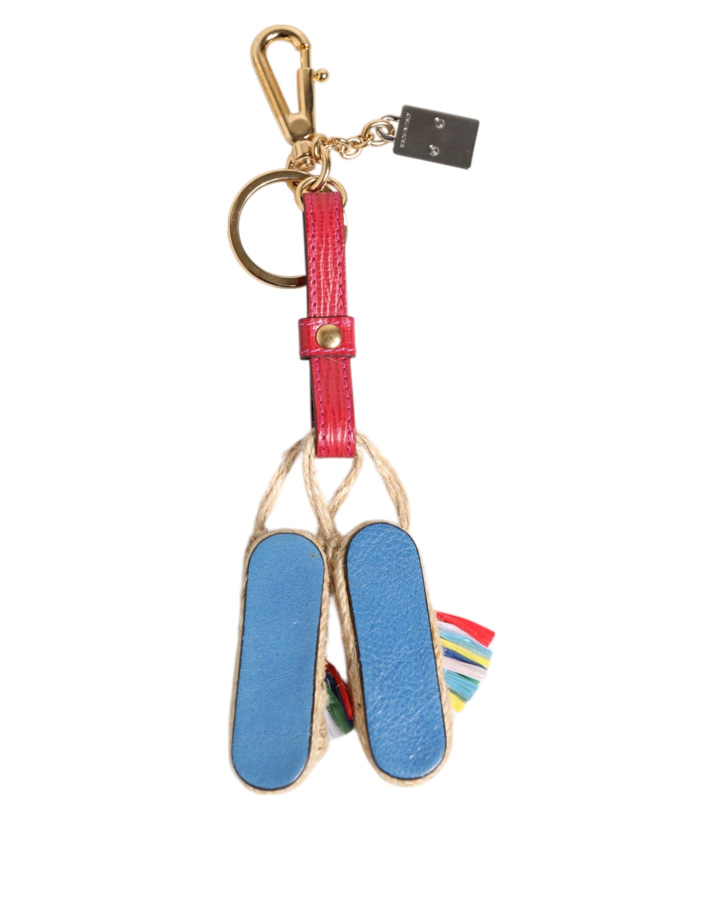 Dolce & Gabbana Red Yellow Mini Espadrille Style Charm Keychain Keyring Womens
