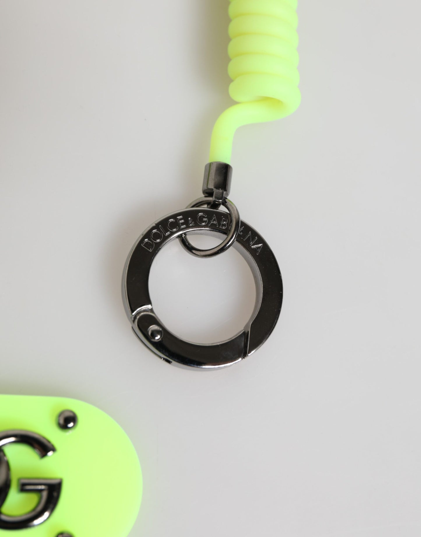 Dolce & Gabbana Green Springy Key Holder DG Logo Men's Keychain Keyring Womens