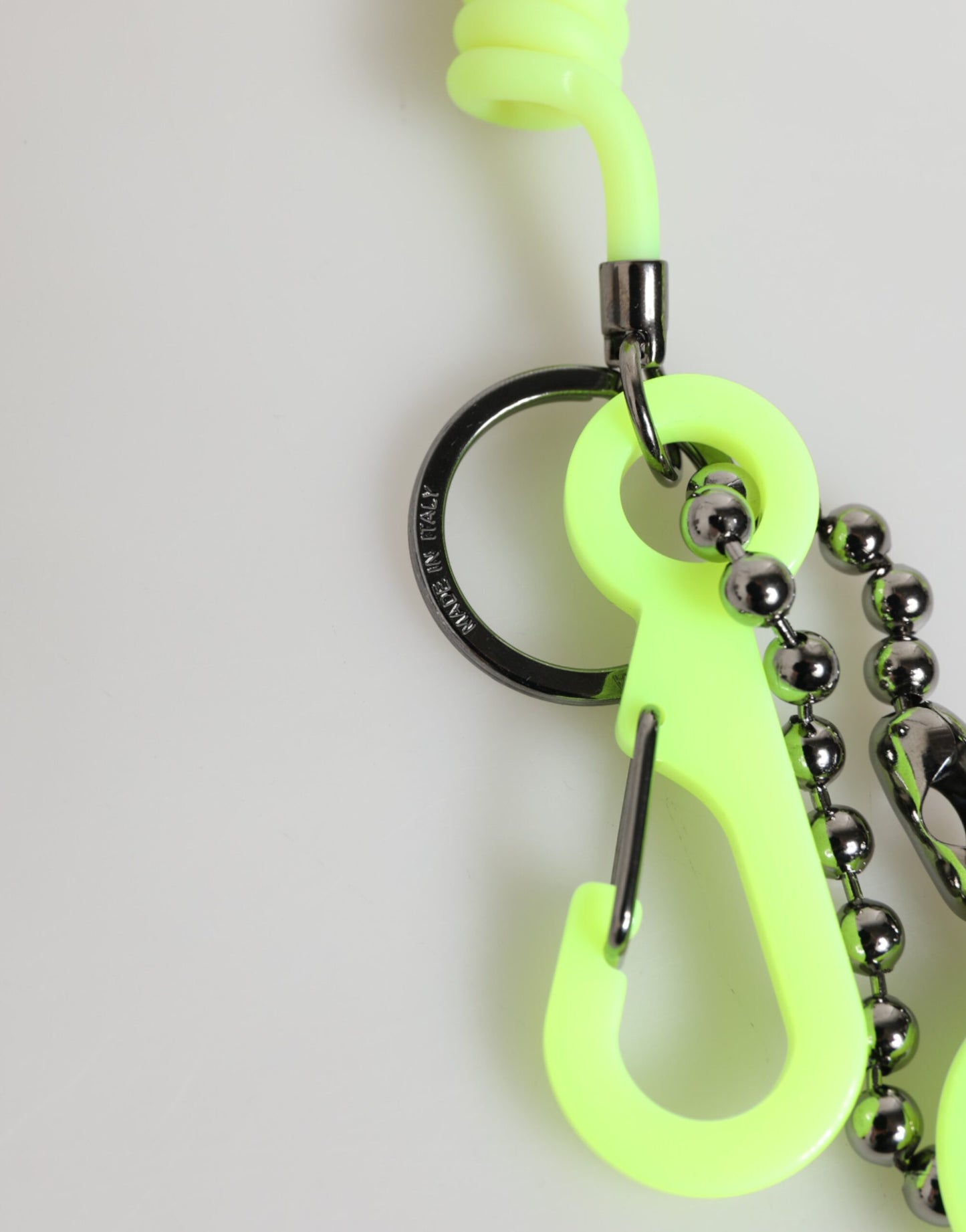 Dolce & Gabbana Green Springy Key Holder DG Logo Men's Keychain Keyring Womens