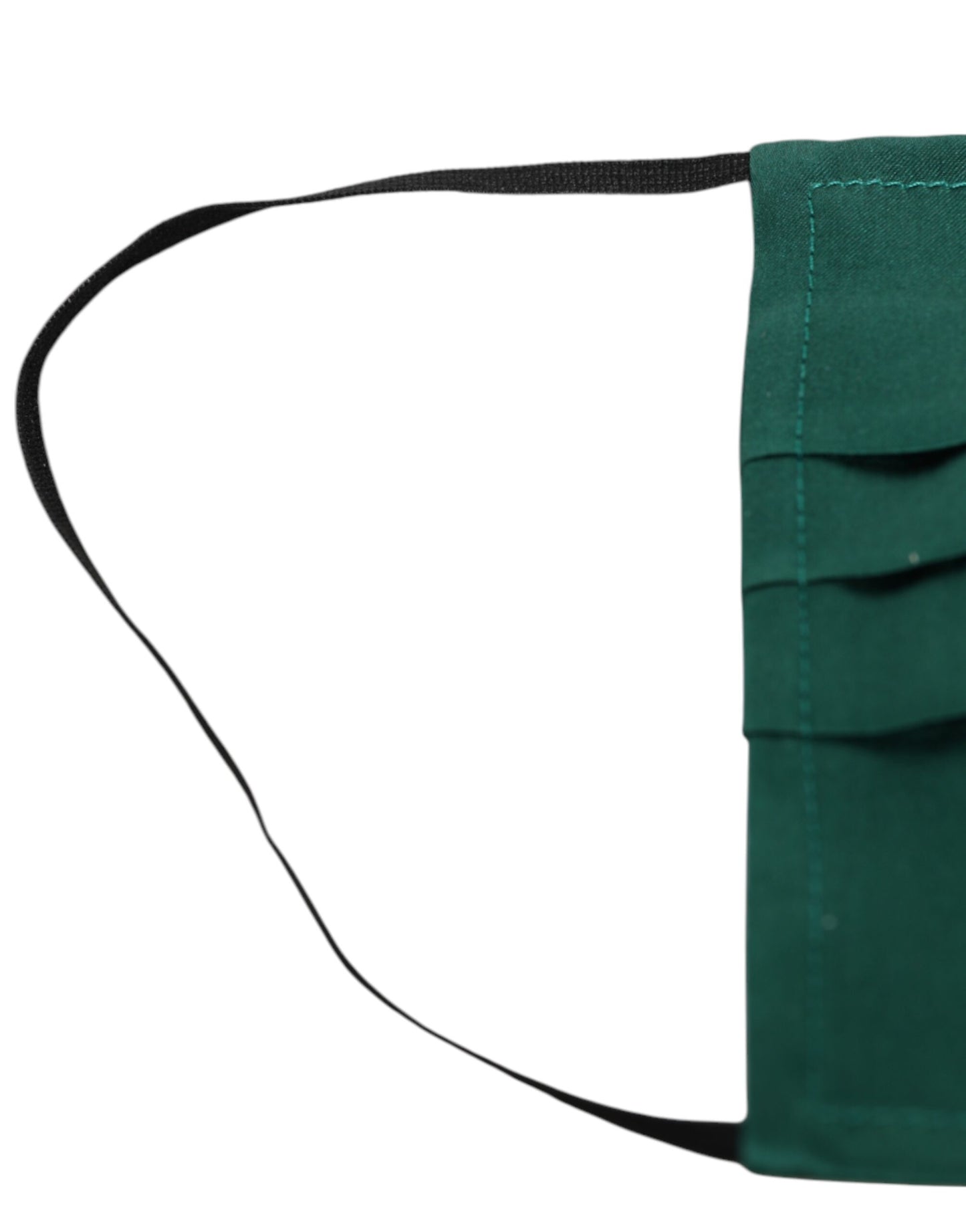 Dolce & Gabbana Green Silk Pleated Elastic Ear Strap Face Mask Mens Womens