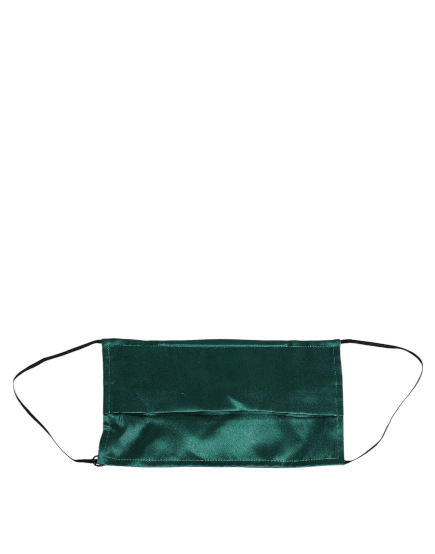 Dolce & Gabbana Green Silk Pleated Elastic Ear Strap Face Mask Mens Womens
