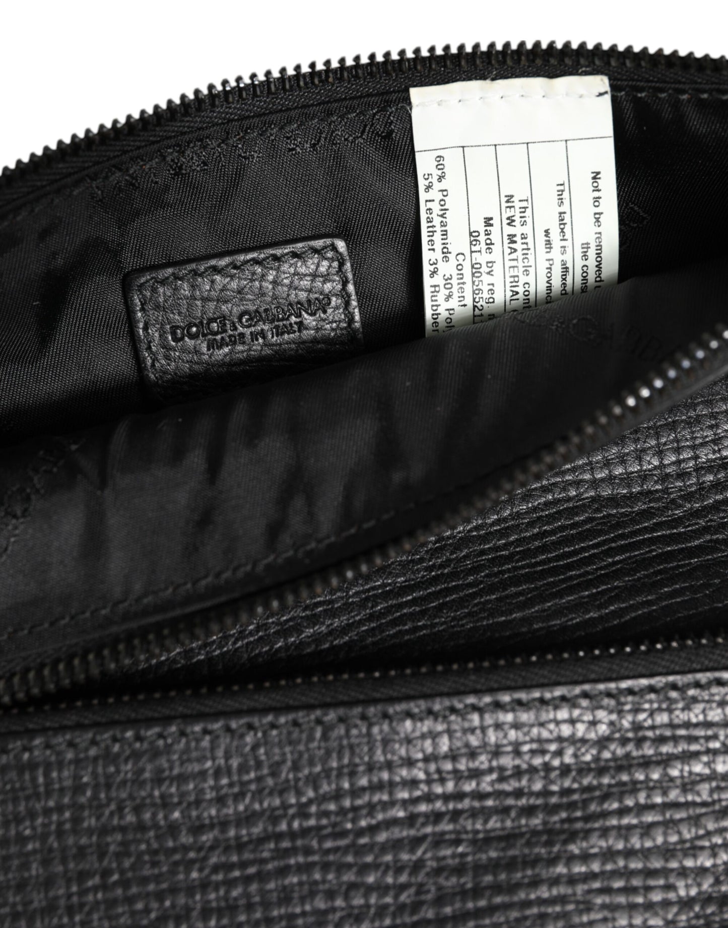 Dolce & Gabbana Black Palmellato Leather Logo Plaque Shoulder Borse Bag Mens Shoulder Bag
