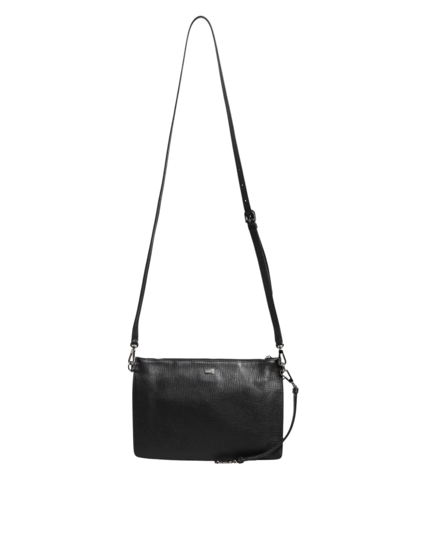 Dolce & Gabbana Black Palmellato Leather Logo Plaque Shoulder Borse Bag Mens Shoulder Bag